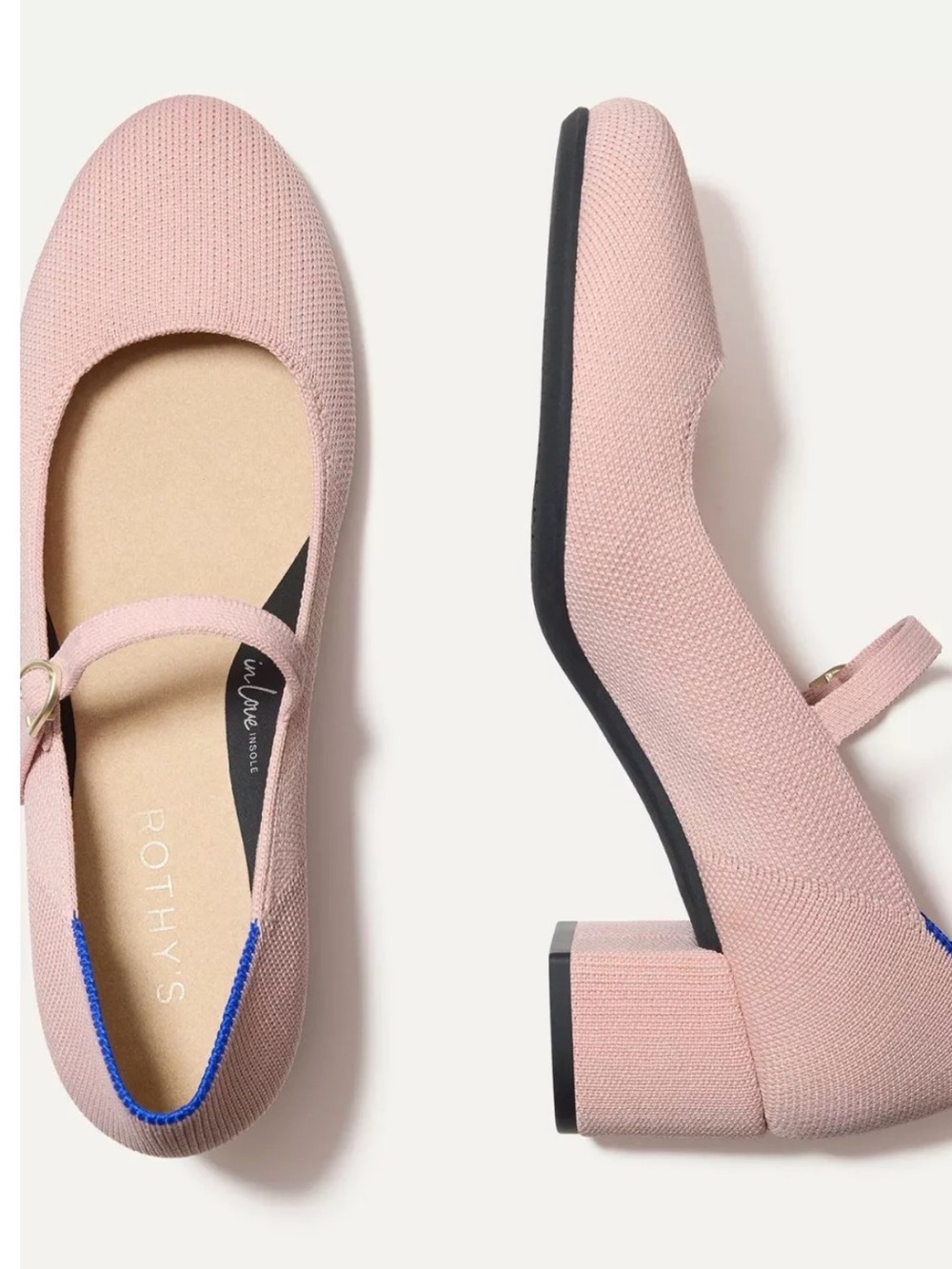 Rothy’s Mary Jane Pink Ballerina heel pumps NWT